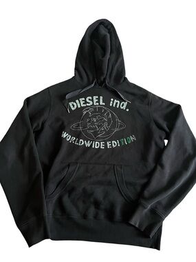Vintage Y2K Diesel Face Punk Big Logo Black
Hoodie Hooded L Size (216)